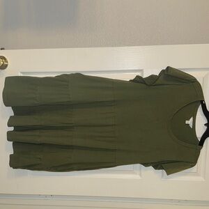 Time and Tru Green Flutter Sleeve Scoop Neck Sundress